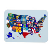 American Map State Flags Mosaic Magnet (Horizontal)
