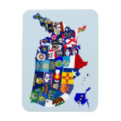 American Map State Flags Mosaic Magnet (Vertikal)