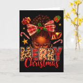 American Melanin Afro Sleigh Queen Christmas Afric Karte (Gelbe Blume)