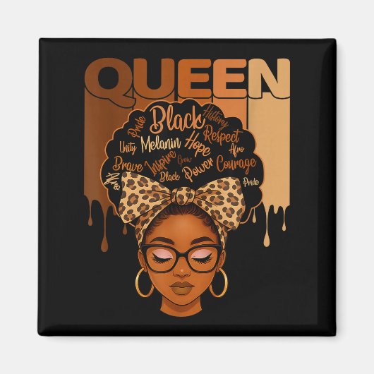 American Melanin History Queen Black African Humor Magnet (Vorne)