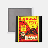 American Merchant Marine - Heute anmelden ! Magnet (Vorderseite/Rückseite)