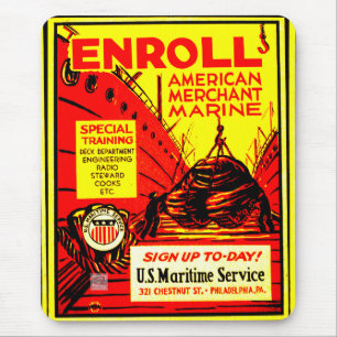 American Merchant Marine - Heute anmelden Spielkar Mousepad