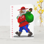 American Military Santa Greeting Card Karte (Gelbe Blume)