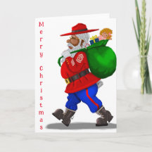 American Military Santa Greeting Card