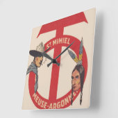 AMerican Military Unit Logo 90th Division Quadratische Wanduhr (Winkel)