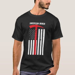 American Miner Coal Gold Pickaxe Patriotic T-Shirt