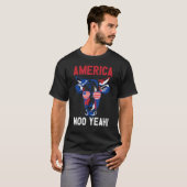 American Moo Yeah American Cow Flag Happy Memorial T-Shirt (Vorne ganz)