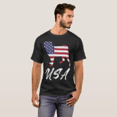 American Mops USA Flag TShirt für Mops Lovers Esse (Vorne ganz)