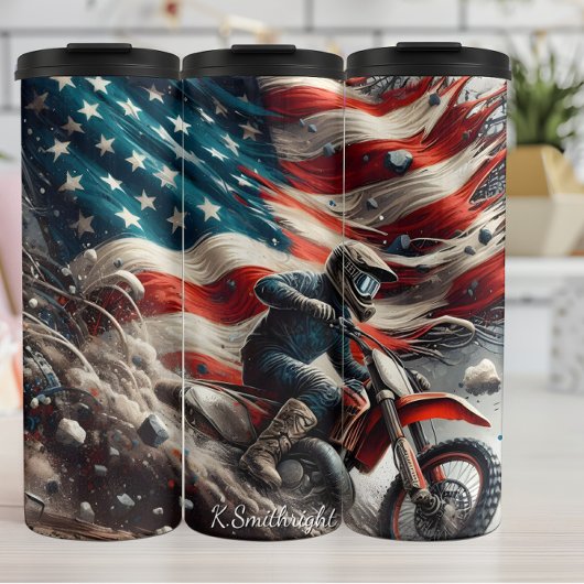 American Motocross Dirt Rider Thermosbecher