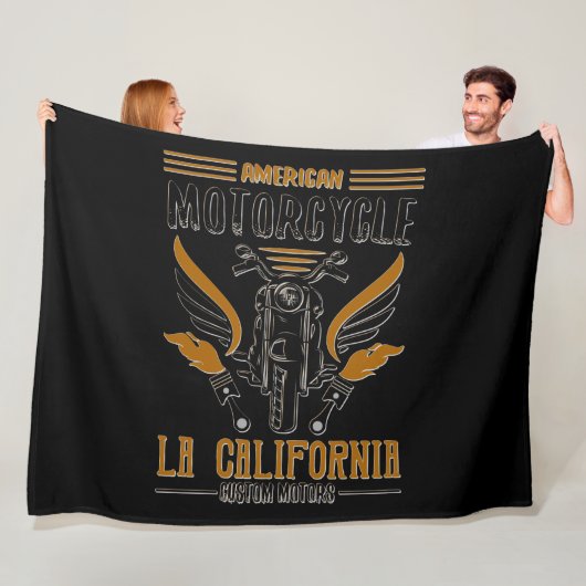American Motorrad LA California Custom Motors Fleecedecke (Beispiel)