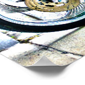 American Motorrad Outdoor Cafe HDR Poster (Ecke)