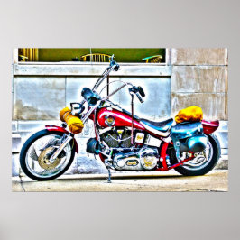 American Motorrad Outdoor Cafe HDR Poster