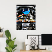 American Muscle Car Motor Poster (Heimbüro)