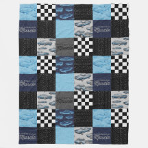 American Muscle Cars Fleece Blanket - Blau