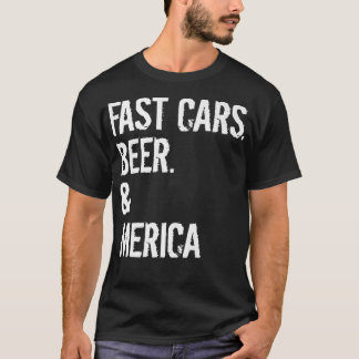 American Muscle Cars Men BEER MERICA Vintage Car G T-Shirt
