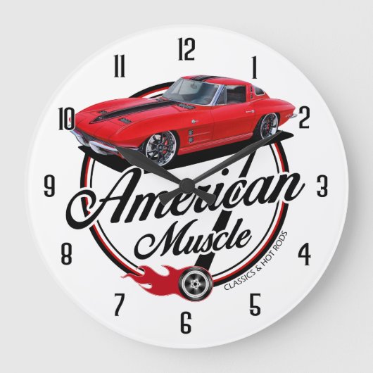 American Muscle Stingray Große Wanduhr (Vorderseite)