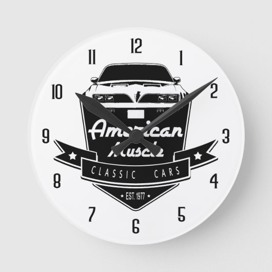American Muscle Trans Am Runde Wanduhr (Vorderseite)