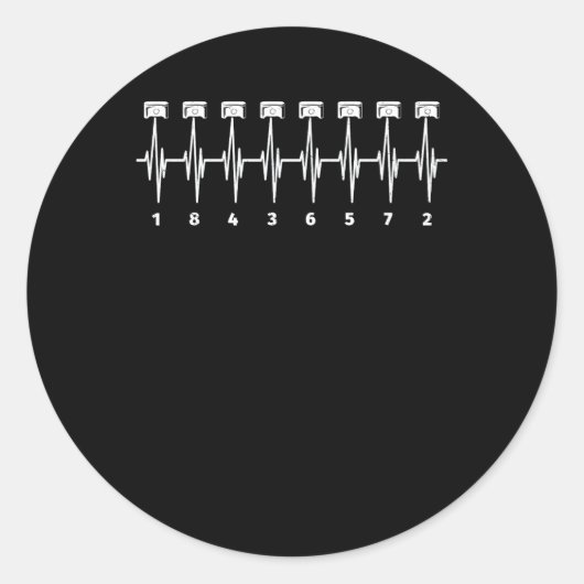 American Muscle V 8 Car Motor 18436572 Herzschlag Runder Aufkleber (Vorderseite)