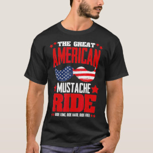 American Mustache Ride 4. Juli Patriotischer Bart T-Shirt