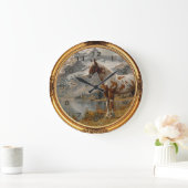 American Mustang Wild Horse Western Wall Clock Große Wanduhr (Zuhause)