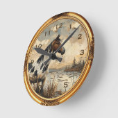 American Mustang Wild Horse Western Wall Clock Runde Wanduhr (Winkel)