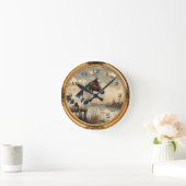 American Mustang Wild Horse Western Wall Clock Runde Wanduhr (Zuhause)