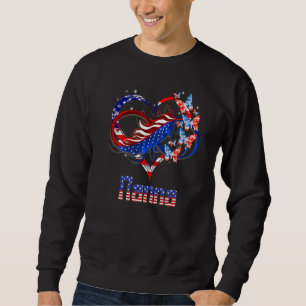 American Nanna Heart Butterlys Patriotic 4. Sweatshirt