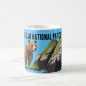 American National Park Brown Bear Pine Tree Kaffeetasse (Mittel)