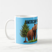 American National Park Brown Bear Pine Tree Kaffeetasse (Links)