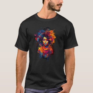 American Natural Black Hair Beauty Art T-Shirt