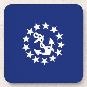 American Nautical Yacht Flag Anchor Stars Blue Untersetzer