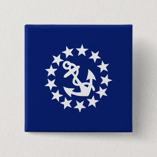 American Nautical Yacht Flag in Navy Blue Button