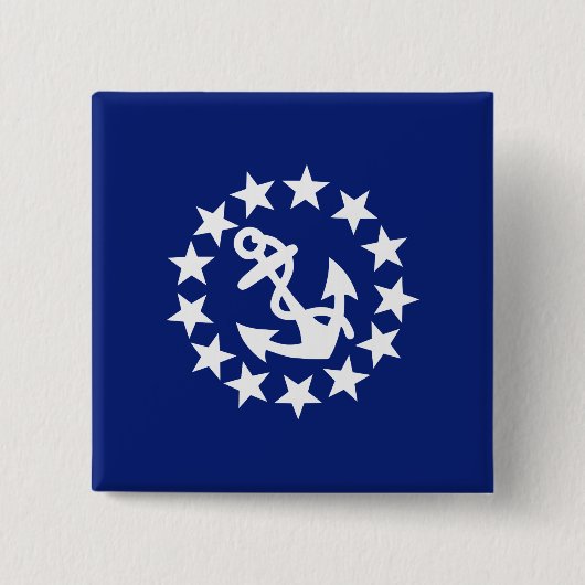 American Nautical Yacht Flag in Navy Blue Button (Vorderseite)