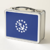 American Nautical Yacht Flag Navy Blue Decor Metall Brotdose (Rückseite)