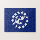 American Nautical Yacht Flag Navy Blue Decor Puzzle (Horizontal)