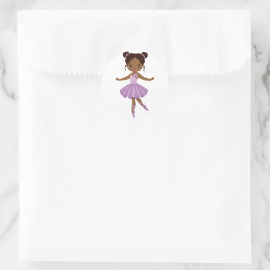 American Niedlich Ballerina Round Sticker (Tasche)