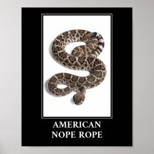 American Nope Rope - Rattlesnake Snake Danger Poster
