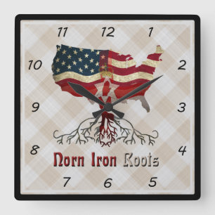American Northern Irish Square Wall Clock Quadratische Wanduhr