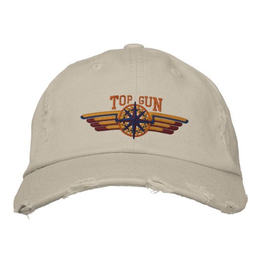 American Northern Star Compass Pilot Wings Bestickte Baseballkappe (Vorderseite)