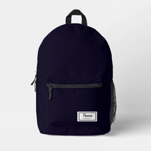 American Nostalgia | Classic Minimal Blue Design Bedruckter Rucksack (Vorderseite)
