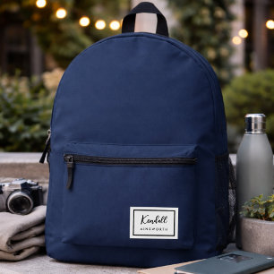 American Nostalgia Classic Simple Minimal Blue Bedruckter Rucksack