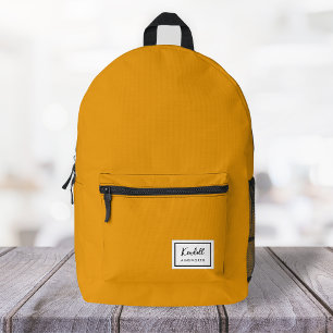 American Nostalgia Classic Simple Minimal Mustard Bedruckter Rucksack