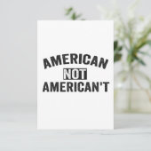 American Not American nicht Funny Patriotic 4. Jul Dankeskarte (Stehend Vorderseite)