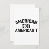 American Not American nicht Funny Patriotic 4. Jul Dankeskarte (Vorne/Hinten)