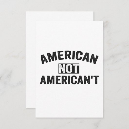 American Not American nicht Funny Patriotic 4. Jul Dankeskarte (Vorne/Hinten)