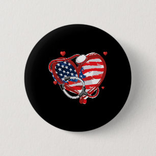 American Nurse 4. Juli Patriotic USA Flag Nurs Button