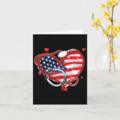 American Nurse 4. Juli Patriotic USA Flag Nurs Karte (Gelbe Blume)