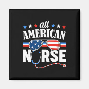 American Nurse 4. Juli Patriotic USA Flag Nurs Magnet