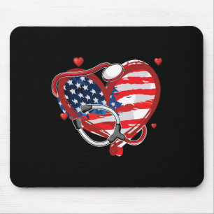 American Nurse 4. Juli Patriotic USA Flag Nurs Mousepad