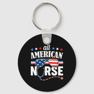 American Nurse 4. Juli Patriotic USA Flag Nurs Schlüsselanhänger